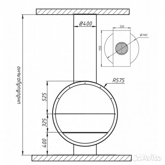 Камин в стиле Hi-Tech 2 Naples