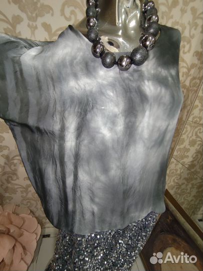 Комплект бархат пайетки и шёлк 52