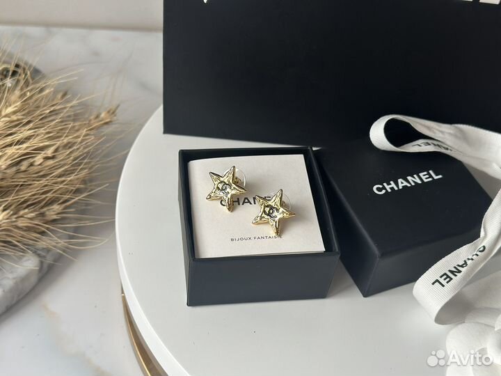 Серьги chanel оригинал новые комплект бутика