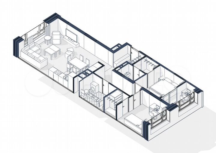 2-к. квартира, 86,7 м², 13/17 эт.