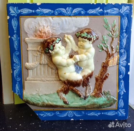 Старинный барельеф фавны.редкостьоригинал