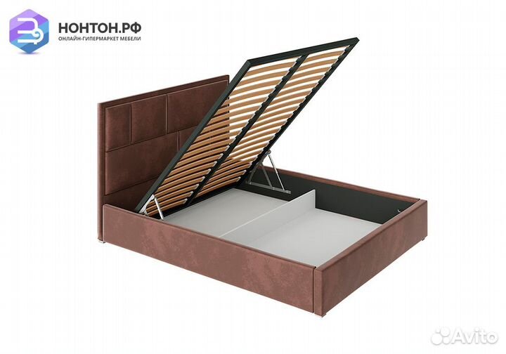 Кровать Стокгольм с подъемным механизмом велюр шок