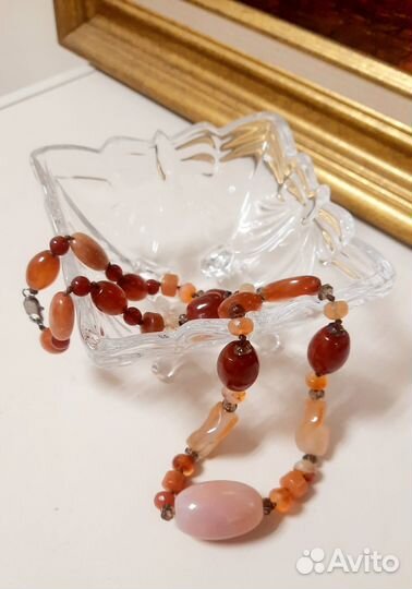 Бусы из натуральных камней сердолика