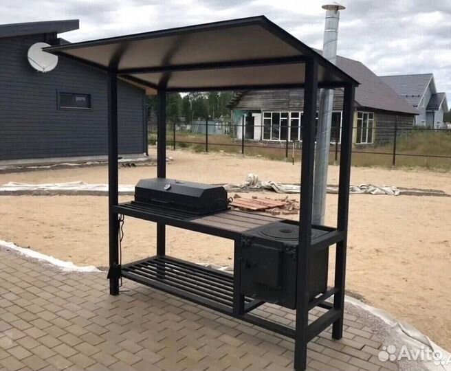Мангал с крышей