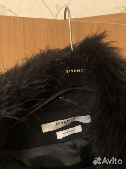 Пальто Givenchy винтаж отделка перья оригинал