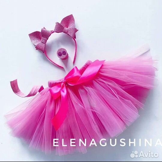 Костюм Свинки/поросенка. Пышная юбка туту,ободок