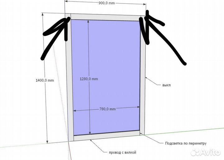 Парикмахерское зеркало с подсветкой