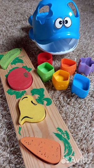 Сортер кит и деревянные овощи