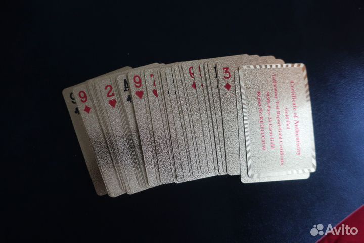 Игральные карты 54шт. золотые 24 карата