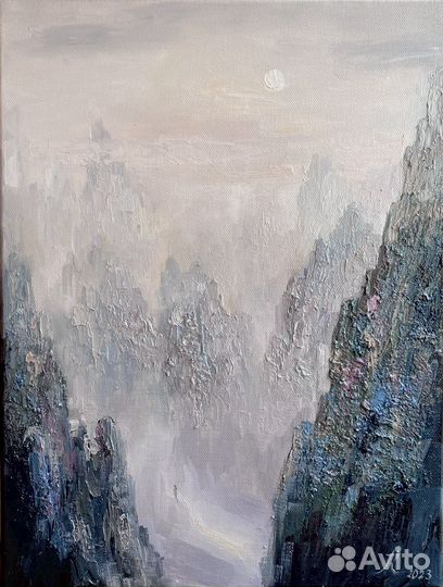 Картина маслом пейзаж, цветы