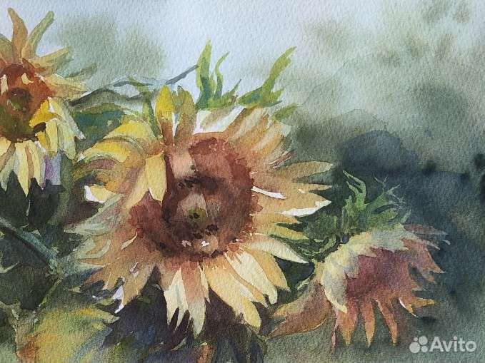 Картина цветы акварель