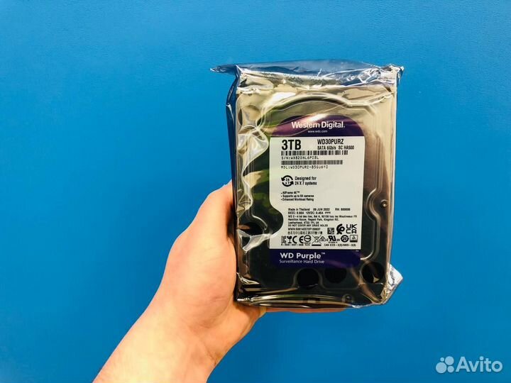 Жесткий диск для видеонаблюдения WD Purple 3000Gb