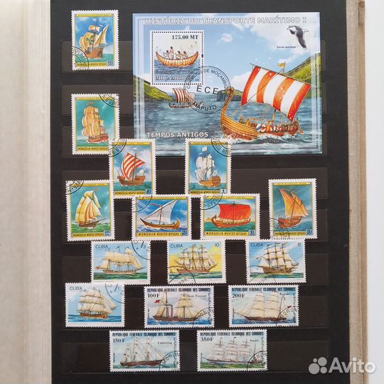 Почтовые марки водный транспорт, корабли