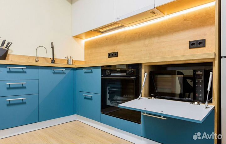 Кухня Голубая напрямую от фабрики на заказ