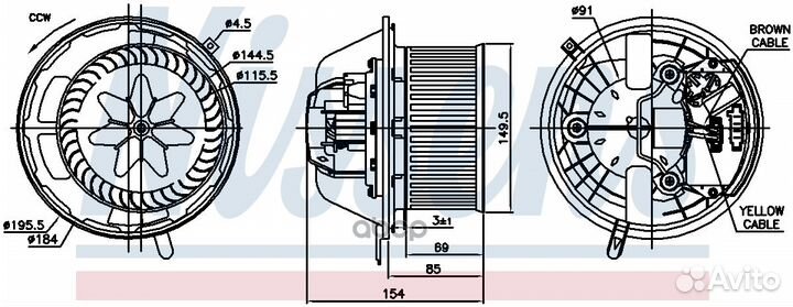 Мотор печки отопителя салона 87062 Nissens