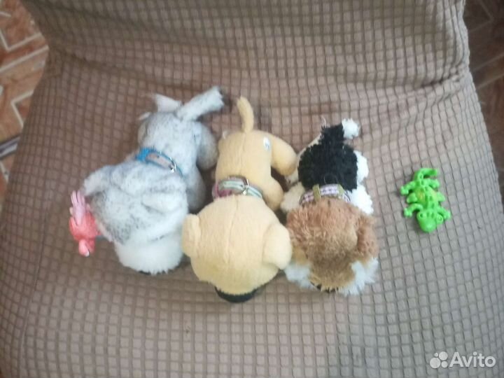 Мягкие игрушки собаки и просмасывае
