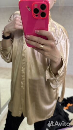 Новая рубашка атласная оверсайз