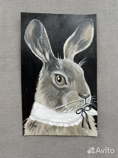 Картины этюды Кролики 10х15 холст