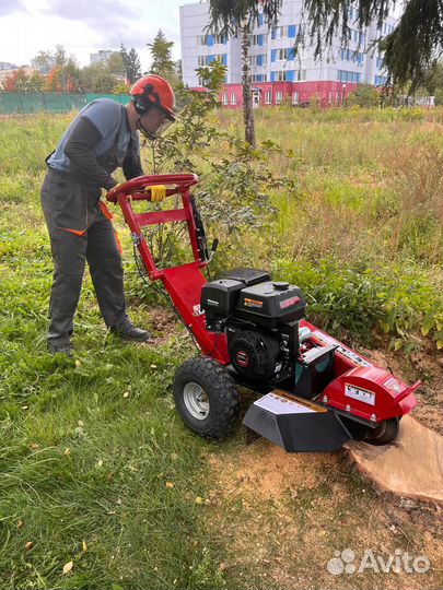 Дробление пней в щепу