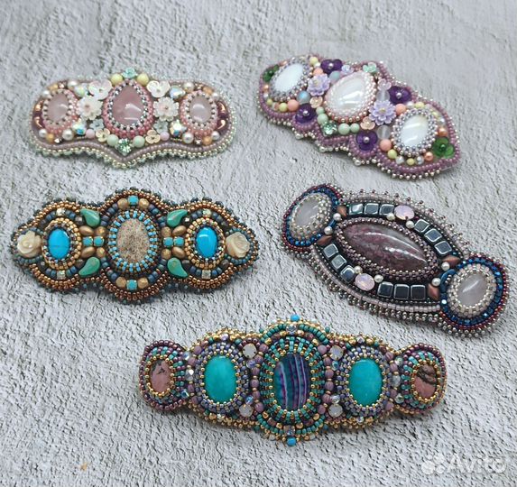 Заколки для волос из натуральных камней