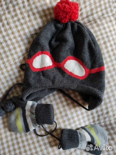 Шапка шлем варежки