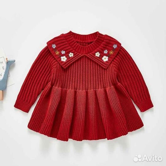 Вязанное платье детское 80,90