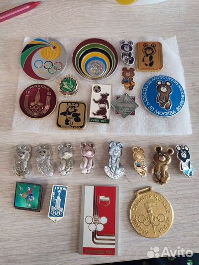Значки Олимпийский Мишка, олимпиада 1980