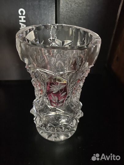 Ваза хрустальная. Миниатюра. Чехословакия 1980е
