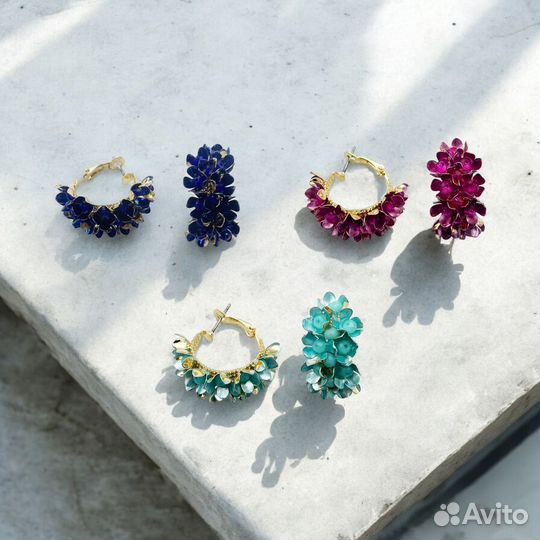 Серьги Листья новые