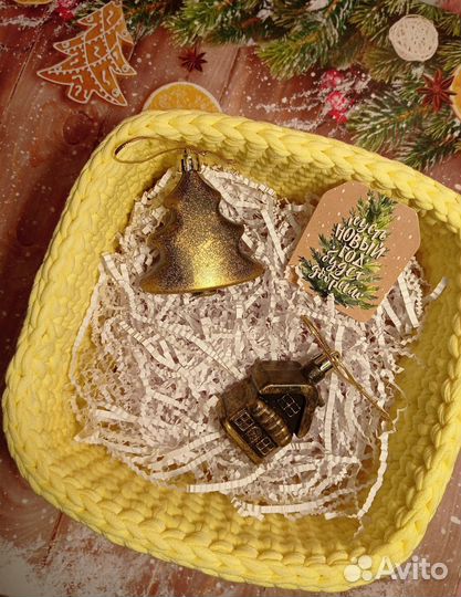 Вязаные корзинки ручной работы. Подарок. Новый год