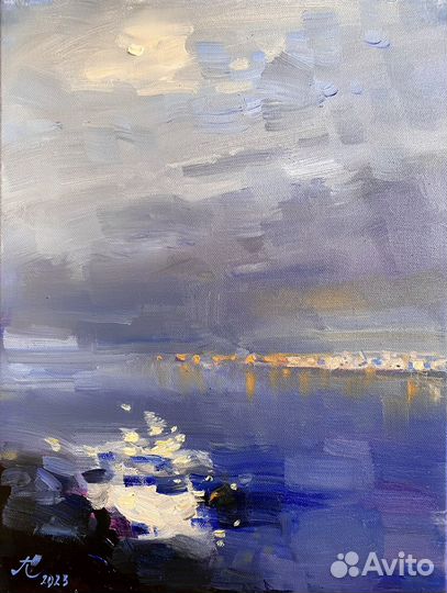 Картина маслом пейзаж, цветы