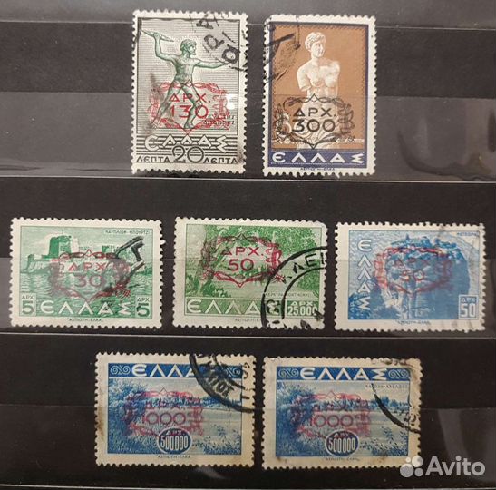 Марки Греции, серии полн/н/п/с надпечатками