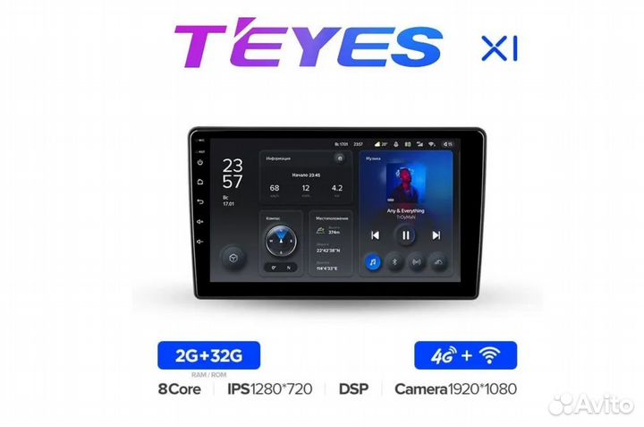 Магнитола андроид teyes X1 4G 3-32