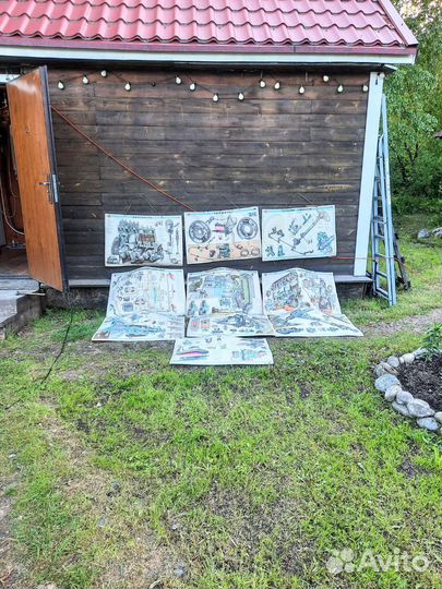 Плакаты 1978 г по устройству,ремонту Волги