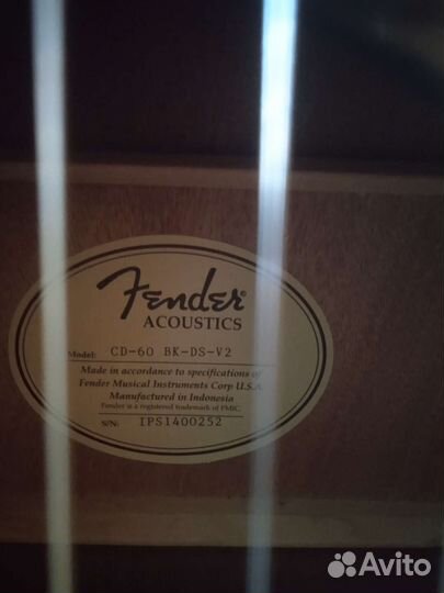 Акустическая гитара fender cd 60 bk