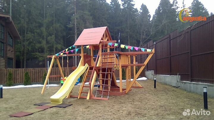 Детские площадки домики горка качели