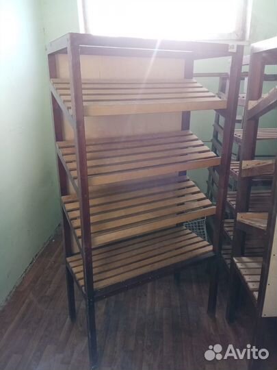 Стеллаж дерево косые полки 100х50х190 (арт.3458)