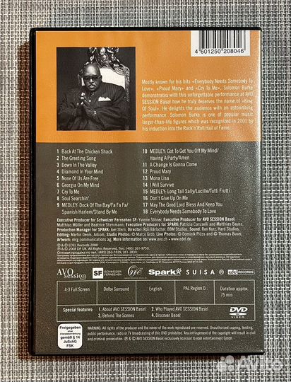 Solomon Burke - The King Live AT Avo Session DVD