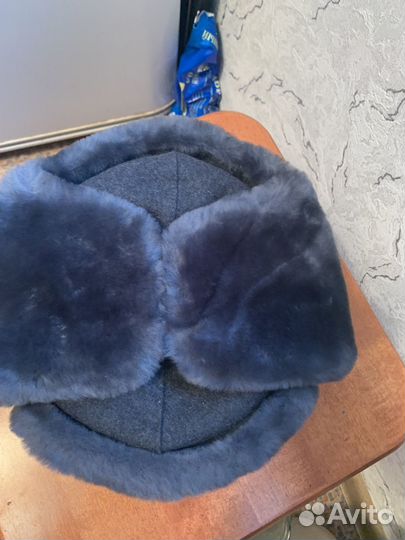 Мужская шапка -ушанка мутоновая