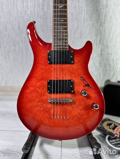 Электрогитара Вклейка Птичий Глаз Махагон