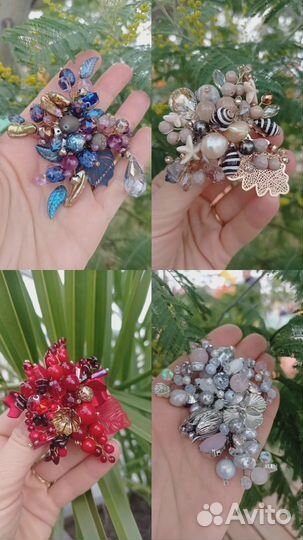 Брошь авторская из камня