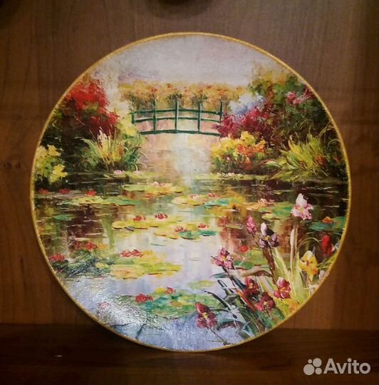 Тарелка декоративная декупаж