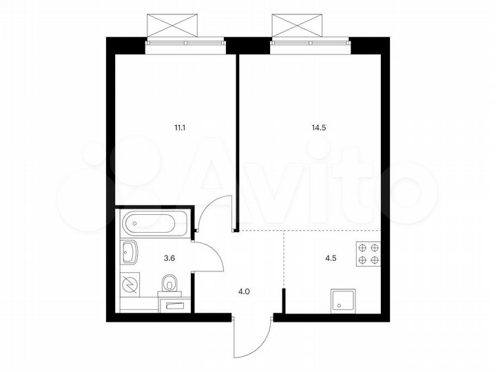 2-к. квартира, 37,7 м², 9/21 эт.