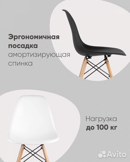 Стул Eames Style DSW черный 4 шт. комплект