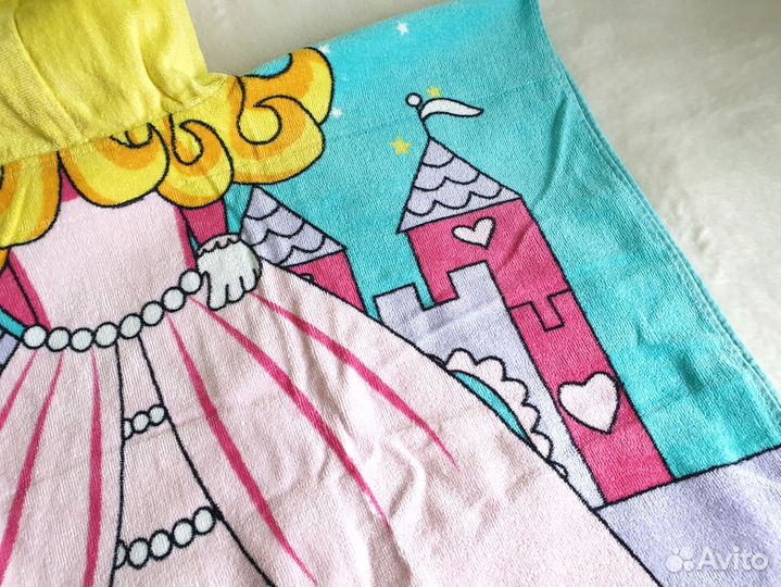 Детское полотенце с капюшоном пончо 1-7 лет