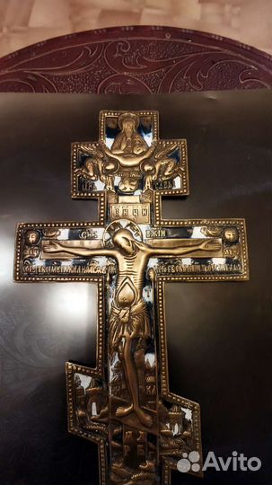 Крест распятие на 2 х эмали и икона кирик и улита