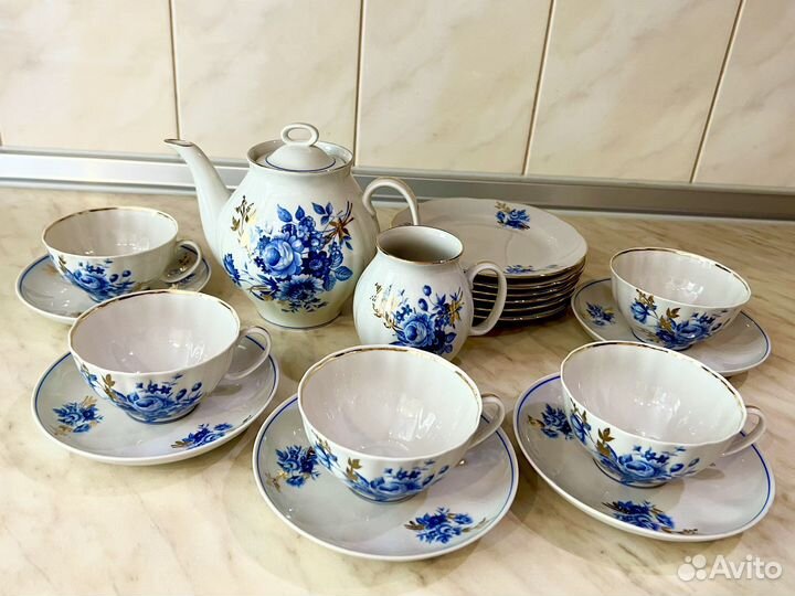 Чайный сервиз Дулево Голубой букет СССР