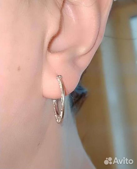 Серебряные серьги конго