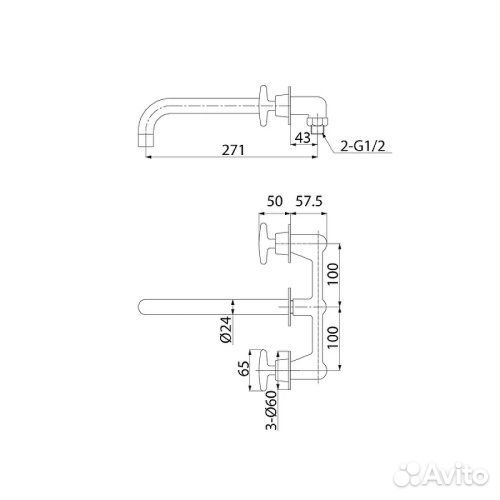 Смеситель для раковины Iddis Acros acrsb00i65