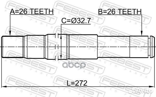 Полуось правая 26x272x26 1412-rexrh Febest